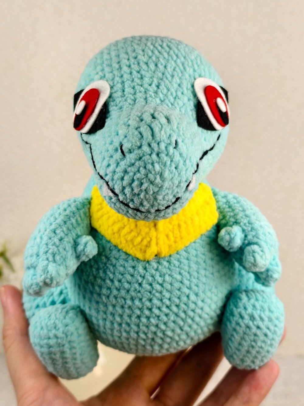 Handmade Amigurumi Crochet Blue Totodile Plushie